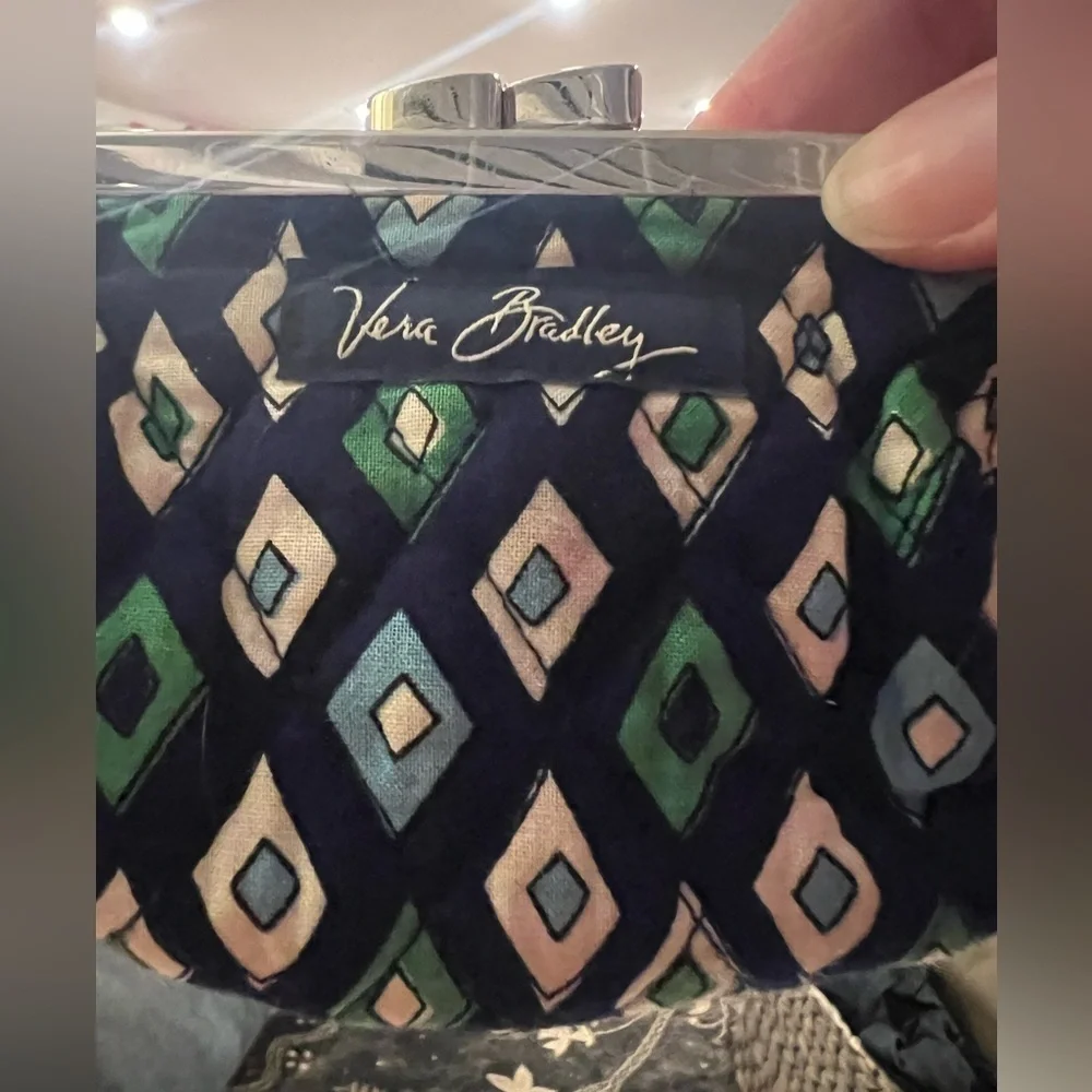 Vera Bradley Mediterranean Kisslock Mosaic Coin Purse Small Wallet - Picture 12 of 12